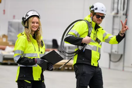 Staff at the launch pad for orbital rockets